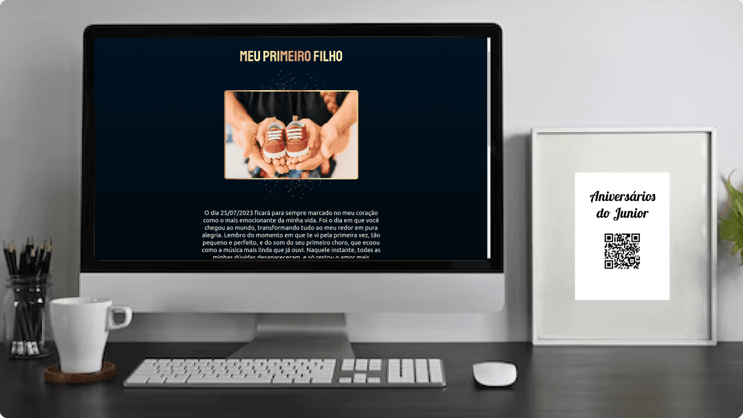 Site com texto meu primeiro filho